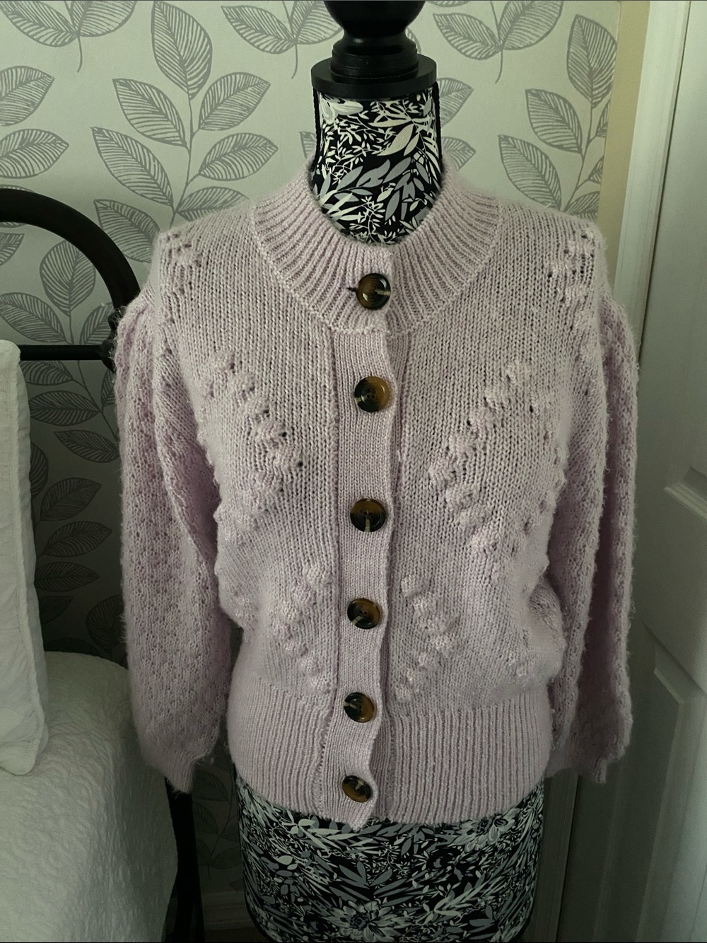 Who What Wear Lavender Button Front Cardigan Sweater size M